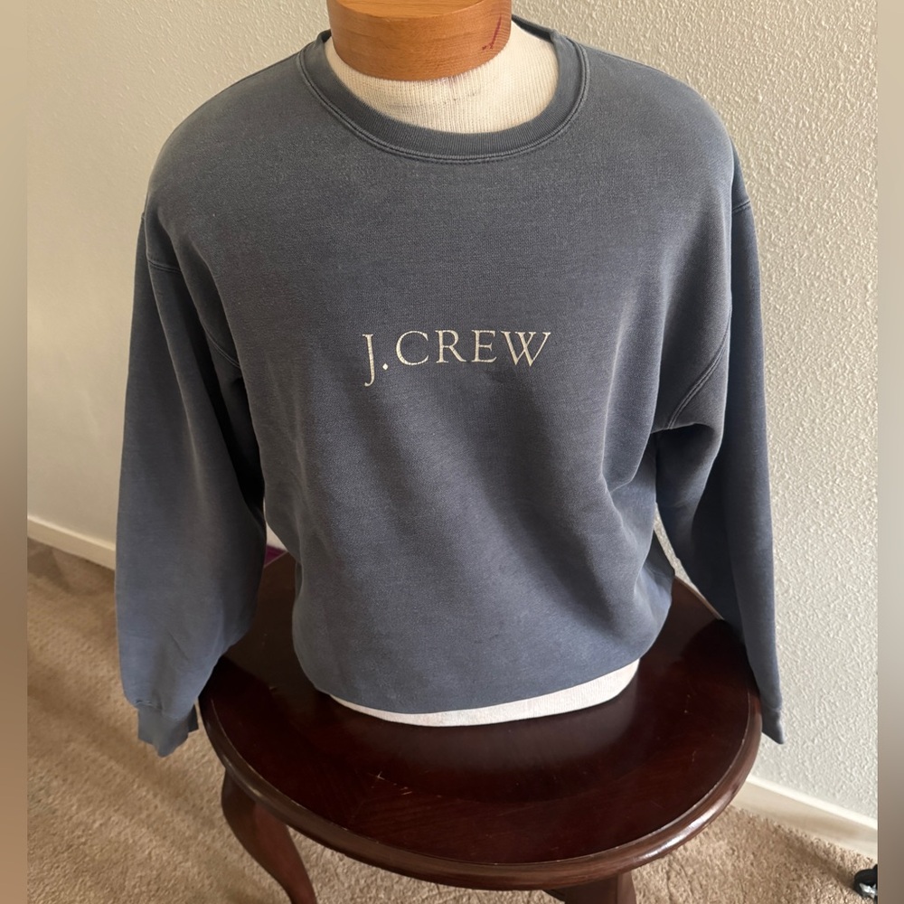 J. Crew Blue Crewneck Sweater Premium Knit Casual
